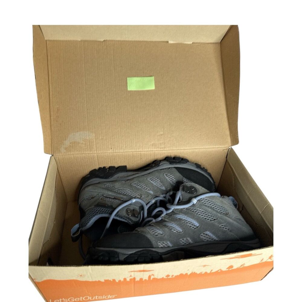 Merrell Moab 2 Hiking Boots Womens 8.5 Gray Periwinkle Waterproof Trail J88792 - Picture 8 of 11